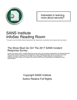 The Show Must Go On! The 2017 SANS Incident