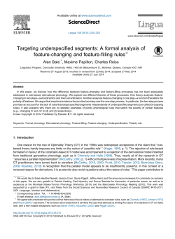 Targeting underspecified segments: A formal analysis of feature