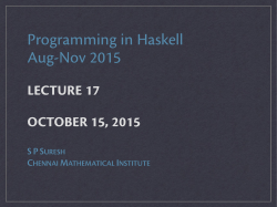 Programming in Haskell Aug-Nov 2015