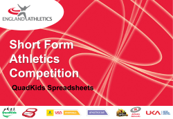 Short Form Athletics Competition QuadKids Spreadsheets Scoring