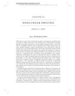 nonlinear pricing - UC Berkeley IEOR