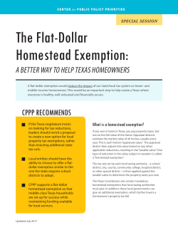 The Flat-Dollar Homestead Exemption: