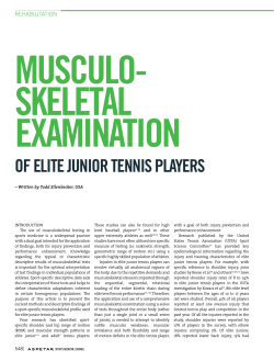oF ELiTE jUnioR TEnnis pLayERs