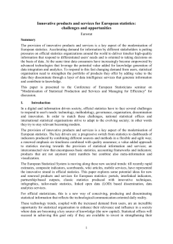 Innovative products and services for European statistics