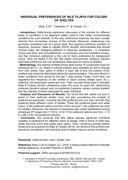 individual preferences of nile tilapia for colors of shelter