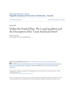 The Long Expedition and the Description of the "Great American