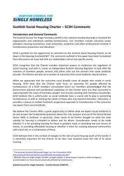 Scottish Social Housing Charter &ndash; SCSH Comments Introduction