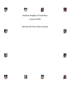 All Time Red Sox Team Nominees - Knights of Columbus Council