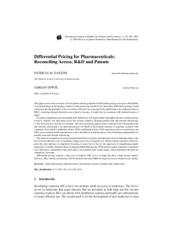 Differential Pricing for Pharmaceuticals