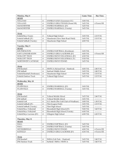 Monday, January 9 Game Time Bus Time HOME SUFFIELD MS