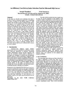 An Efficient, Cost-Driven Index Selection Tool for Microsoft SQL Server