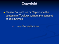 The Restitution Toolbox - Biblioth&egrave;que Reynolds Library