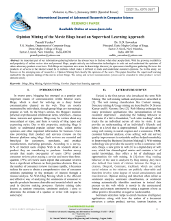 Opinion Mining of the Movie Blogs based on