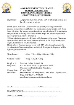 ANGLIAN SENIOR TEAM LEAGUE SUNDAY 14TH