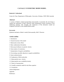 CAUSALLY SYMMETRIC BOHM MODEL Abstract Article