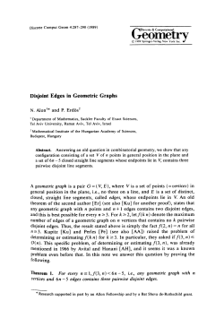 Disjoint edges in geometric graphs
