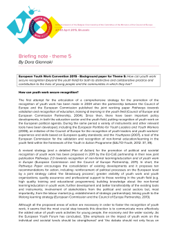 Briefing note - theme 5 - Joint Programmes Portal