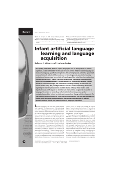 Infant artificial language learning and language acquisition
