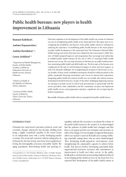 Public health bureaus: new players in health