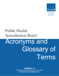 PHAB glossary - Public Health Accreditation Board