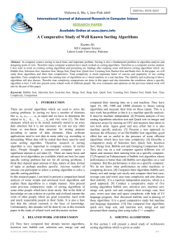 A Comparative Study of Well Known Sorting Algorithms