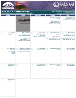 June 2017 &bull; JTHS-MIAMI - Miami Association of Realtors