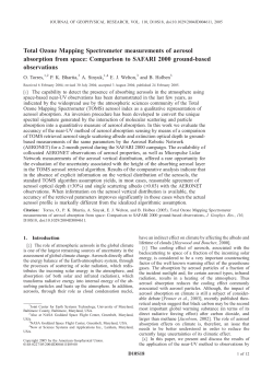 Total Ozone Mapping Spectrometer measurements of aerosol