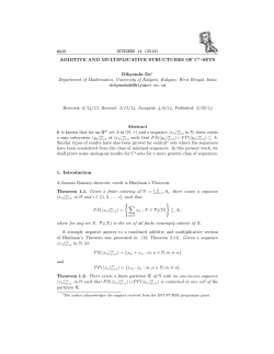 A26 INTEGERS 14 (2014) ADDITIVE AND