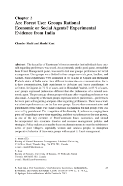 Are Forest User Groups Rational Economic or Social Agents