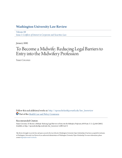 To Become a Midwife: Reducing Legal Barriers to Entry into the