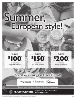 $200* $150* $100* - Flight Centre Canada