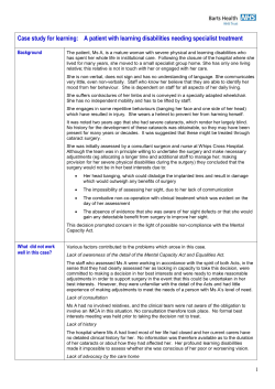 Case study for learning