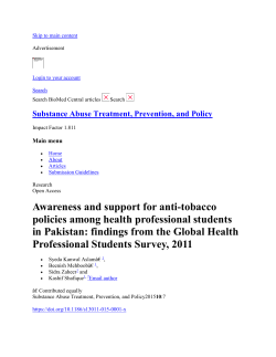 Awareness and support for anti-tobacco policies among health