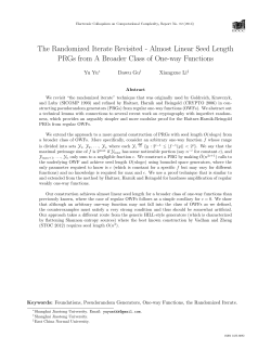 1 - Electronic Colloquium on Computational Complexity