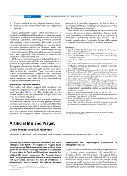 Mueller (2003) Artificial life and piaget