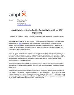 Ampt Optimizers Receive Positive Bankability Report