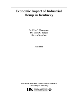 Economic Impact of Industrial Hemp in Kentucky