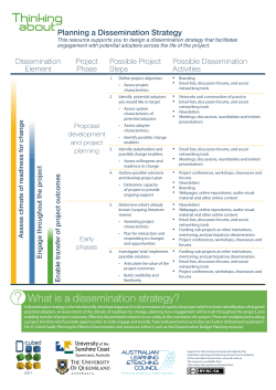 Thinking about What is a dissemination strategy?
