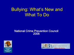 Bullying: What`s New and What To Do