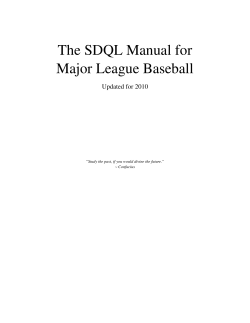 MLB Query Manual - KillerSports.com