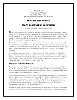 The First Best Practice for All Construction Contractors