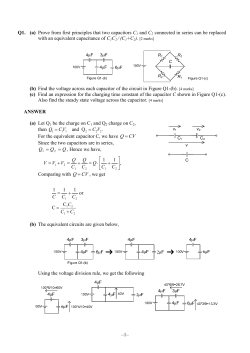 Prove from first principles that two capacitors C1 and C2 connected