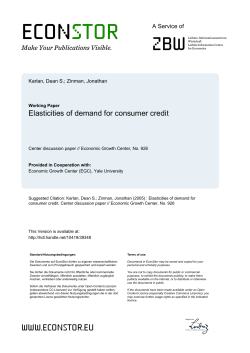 The Price Elasticity of Demand for Credit: