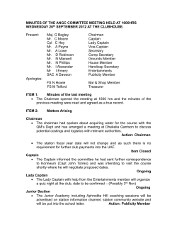 minutes of the angc committee meeting held at 1600hrs wednesday