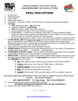8-Ball Team Captains Letter