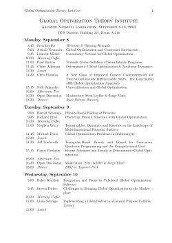 Global Optimization Theory Institute
