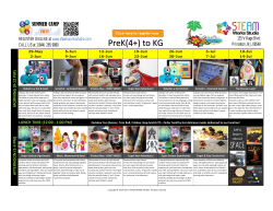PreK(4+) to KG - Steam Works Studio