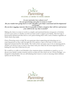 TRAINING SERVICES Do you wish your nanny had a better