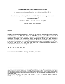 Innovation and productivity in developing countries: A study of