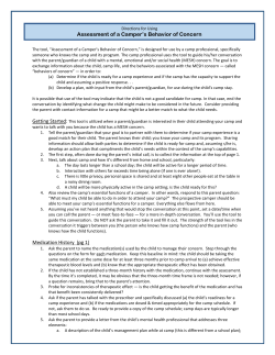 Assessment of a Camper`s Behavior of Concern